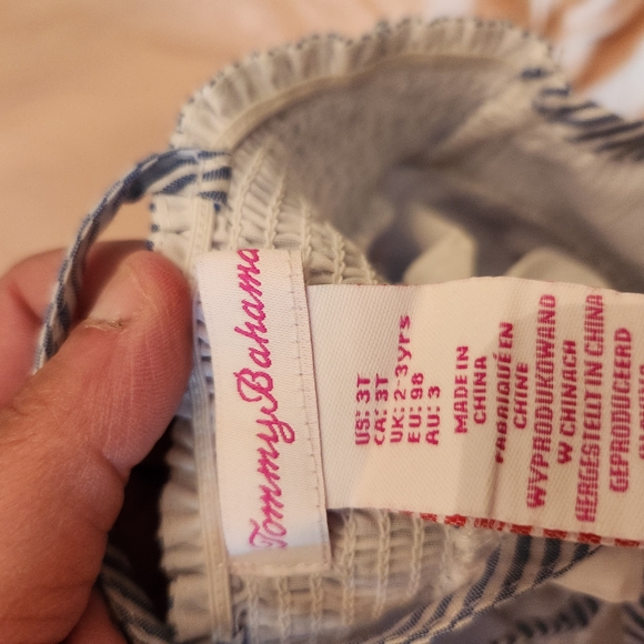 Striped Tommy Bahama Dress with Colorful Pom Poms - Picture 7 of 7